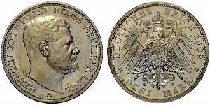 3 Марка Principality of Reuss-Greiz (1778 - 1918) Срібло Heinrich XXIV, Prince Reuss of Greiz