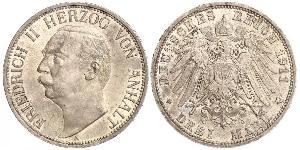 3 Марка Ангальт-Дессау (1603 -1863) Срібло Friedrich II, Duke of Anhalt (1856 – 1918)