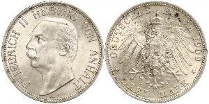 3 Марка Ангальт-Дессау (1603 -1863) Срібло Friedrich II, Duke of Anhalt (1856 – 1918)