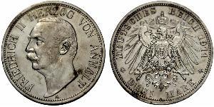 3 Марка Ангальт-Дессау (1603 -1863) Срібло Friedrich II, Duke of Anhalt (1856 – 1918)