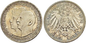 3 Марка Ангальт-Дессау (1603 -1863) Срібло Friedrich II, Duke of Anhalt (1856 – 1918)