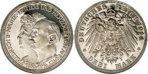 3 Марка Ангальт-Дессау (1603 -1863) Срібло Friedrich II, Duke of Anhalt (1856 – 1918)