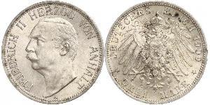 3 Марка Ангальт-Дессау (1603 -1863) Срібло Friedrich II, Duke of Anhalt (1856 – 1918)