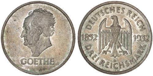 3 Марка Веймарська республіка (1918-1933) Срібло 