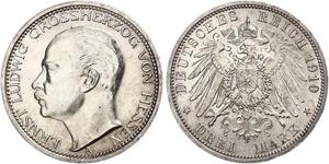 3 Марка Великое герцогство Гессен (1806 - 1918) Срібло Ernest Louis, Grand Duke of Hesse (1868 - 1937)