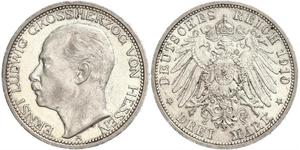 3 Марка Великое герцогство Гессен (1806 - 1918) Срібло Ernest Louis, Grand Duke of Hesse (1868 - 1937)