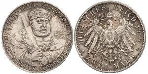 3 Марка Герцогство Саксен-Веймар-Ейзенахське (1809 - 1918) Срібло 