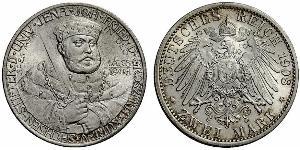 3 Марка Герцогство Саксен-Веймар-Ейзенахське (1809 - 1918) Срібло 