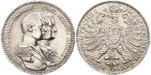 3 Марка Герцогство Саксен-Веймар-Ейзенахське (1809 - 1918) Срібло William Ernest, Grand Duke of Saxe-Weimar-Eisenach