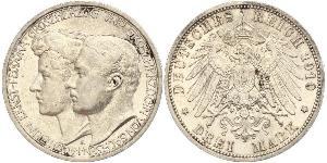 3 Марка Герцогство Саксен-Веймар-Ейзенахське (1809 - 1918) Срібло William Ernest, Grand Duke of Saxe-Weimar-Eisenach