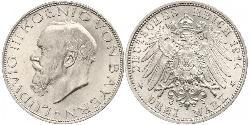 3 Марка Королівство Баварія (1806 - 1918) Срібло Людвіг III (король Баварії) (1845 – 1921)
