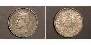 3 Марка Королівство Баварія (1806 - 1918) Срібло Otto of Bavaria (1848 – 1916)