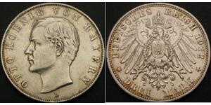 3 Марка Королівство Баварія (1806 - 1918) Срібло Otto of Bavaria (1848 – 1916)