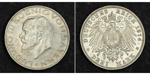 3 Марка Королівство Баварія (1806 - 1918) Срібло Людвіг III (король Баварії) (1845 – 1921)