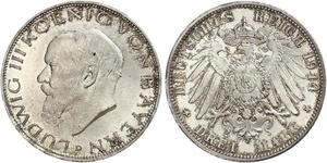 3 Марка Королівство Баварія (1806 - 1918) Срібло Людвіг III (король Баварії) (1845 – 1921)