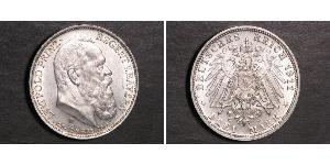 3 Марка Королівство Баварія (1806 - 1918) Срібло Otto of Bavaria (1848 – 1916)