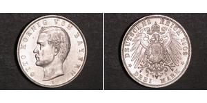 3 Марка Королівство Баварія (1806 - 1918) Срібло Otto of Bavaria (1848 – 1916)