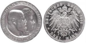 3 Марка Королівство Вюртемберг Срібло Wilhelm II, German Emperor (1859-1941)