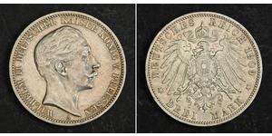 3 Марка Королівство Пруссія (1701-1918) Срібло Wilhelm II, German Emperor (1859-1941)