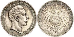3 Марка Королівство Пруссія (1701-1918) Срібло Wilhelm II, German Emperor (1859-1941)