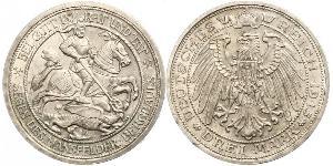 3 Марка Королівство Пруссія (1701-1918) Срібло Wilhelm II, German Emperor (1859-1941)