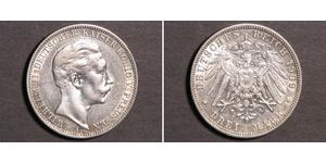 3 Марка Королівство Пруссія (1701-1918) Срібло Wilhelm II, German Emperor (1859-1941)