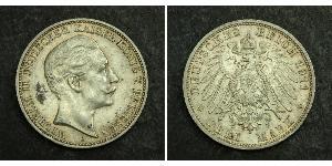3 Марка Королівство Пруссія (1701-1918) Срібло Wilhelm II, German Emperor (1859-1941)