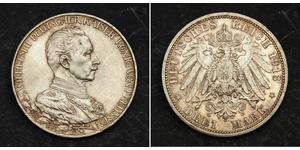 3 Марка Королівство Пруссія (1701-1918) Срібло Wilhelm II, German Emperor (1859-1941)