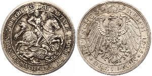 3 Марка Королівство Пруссія (1701-1918) Срібло Wilhelm II, German Emperor (1859-1941)