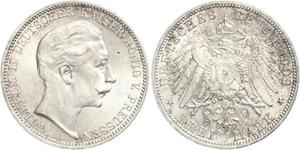 3 Марка Королівство Пруссія (1701-1918) Срібло Wilhelm II, German Emperor (1859-1941)