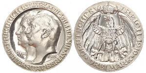 3 Марка Королівство Пруссія (1701-1918) Срібло Wilhelm II, German Emperor (1859-1941)