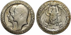 3 Марка Королівство Пруссія (1701-1918) Срібло Wilhelm II, German Emperor (1859-1941)
