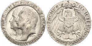 3 Марка Королівство Пруссія (1701-1918) Срібло Wilhelm II, German Emperor (1859-1941)