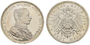 3 Марка Королівство Пруссія (1701-1918) Срібло Wilhelm II, German Emperor (1859-1941)