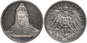3 Марка Королівство Саксонія (1806 - 1918) Срібло 