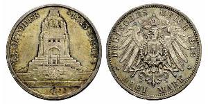 3 Марка Королівство Саксонія (1806 - 1918) Срібло 