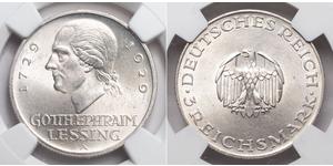3 Марка Німецька імперія (1871-1918) Срібло Готгольд Ефраїм Лессінг