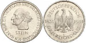 3 Марка / 3 Reichsmark Веймарська республіка (1918-1933) Срібло 
