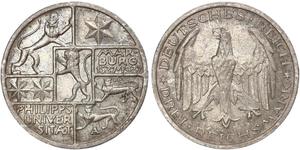 3 Марка / 3 Reichsmark Веймарська республіка (1918-1933) Срібло 
