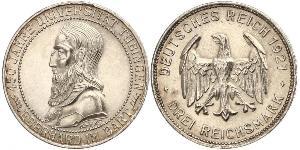 3 Марка / 3 Reichsmark Веймарська республіка (1918-1933) Срібло 