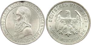 3 Марка / 3 Reichsmark Веймарська республіка (1918-1933) Срібло 
