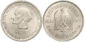 3 Марка / 3 Reichsmark Веймарська республіка (1918-1933) Срібло 