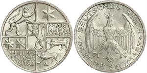 3 Марка / 3 Reichsmark Веймарська республіка (1918-1933) Срібло 