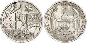 3 Марка / 3 Reichsmark Веймарська республіка (1918-1933) Срібло 