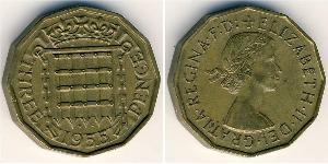 3 Пенни Великобритания (1922-) Бронза Елизавета II (1926-2022)