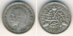 3 Пенни Великобритания (1922-) Серебро Георг V (1865-1936)
