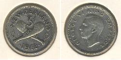 3 Пені Нова Зеландія Срібло Георг VI (1895-1952)