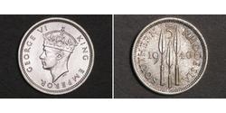 3 Пенни Южная Родезия (1923-1980) Серебро Георг VI (1895-1952)