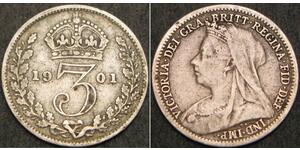 3 Пені Велика Британія  Срібло Вікторія (1819 - 1901)