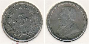 3 Пені Південно-Африканська Республіка (1910 - ) Срібло Поль Крюгер (1825 - 1904)